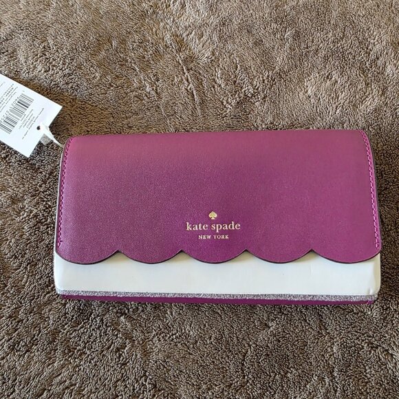 NWT Kate Spade New York Smooth Leather Gemma Crossbody / Wallet in Deep Hibiscus - Picture 3 of 16